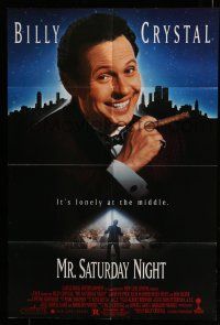 6t544 MR. SATURDAY NIGHT 1sh '92 great image of smiling Billy Crystal w/cigar!