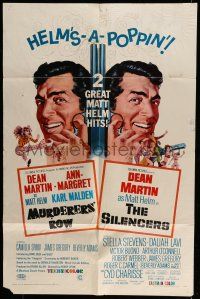 6t548 MURDERERS' ROW/SILENCERS 1sh '67 Dean Martin in two great Matt Helm hits!