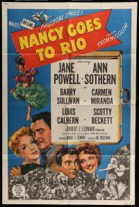 6t561 NANCY GOES TO RIO 1sh '50 Jane Powell, Ann Sothern, Barry Sullivan, Carmen Miranda