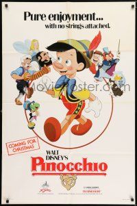 6t629 PINOCCHIO advance 1sh R84 Disney classic cartoon about a wooden boy who wants to be real!