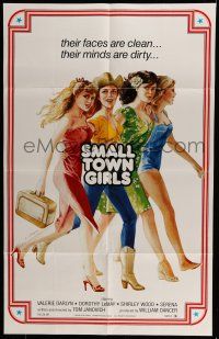 6t725 SMALL TOWN GIRLS 1sh '80 Serena, art of four sexy women, their minds are dirty!