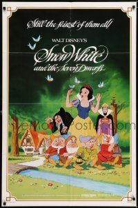 6t734 SNOW WHITE & THE SEVEN DWARFS 1sh R83 Walt Disney animated cartoon fantasy classic!