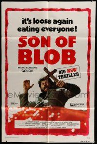 6t745 SON OF BLOB 1sh '72 wacky horror sequel, different image, re-titled Beware the Blob!