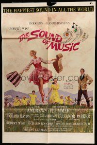 6t751 SOUND OF MUSIC pre-awards 1sh '65 classic Terpning art of Julie Andrews & top cast!