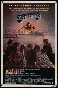 6t778 SUPERMAN II 1sh '81 Christopher Reeve, Terence Stamp, battle over New York City!