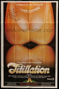 6t827 TITILLATION signed 1sh '82 by Kitten Natividad, great mirror image c/u of her chest!
