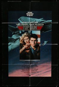 6t835 TOP GUN 1sh '86 great image of Tom Cruise & Kelly McGillis, Navy fighter jets!
