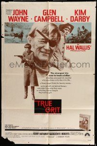 6t858 TRUE GRIT int'l 1sh '69 John Wayne as Rooster Cogburn, Kim Darby, Glen Campbell