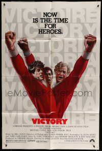 6t900 VICTORY 1sh '81 John Huston, art of soccer players Stallone, Caine & Pele by Jarvis!