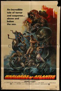 6t921 WARLORDS OF ATLANTIS 1sh '78 really cool fantasy artwork with monsters by Joseph Smith!