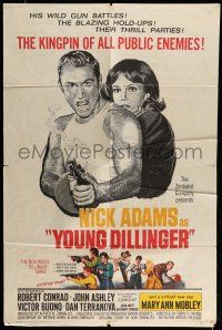 6t988 YOUNG DILLINGER 1sh '65 Nick Adams, Mary Ann Mobley, filmed with machine-gun speed!
