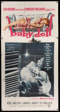 6w426 BABY DOLL 3sh '57 Elia Kazan, different image of sexy troubled teen Carroll Baker!