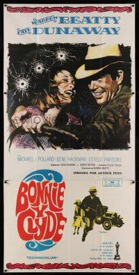 6w001 BONNIE & CLYDE Spanish 3sh '67 great Mac Gomez art of Warren Beatty & Faye Dunaway!