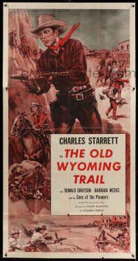 6w452 CHARLES STARRETT 3sh '52 The Durango Kid in The Old Wyoming Trail, Cravath art!
