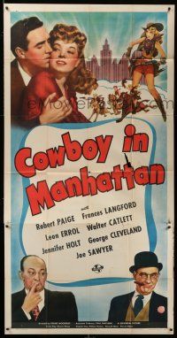 6w469 COWBOY IN MANHATTAN 3sh '43 cowgirl Frances Langford, Robert Paige, Leon Errol!