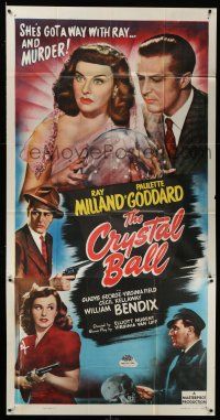 6w471 CRYSTAL BALL 3sh R48 sexy Paulette Goddard & Ray Milland with crystal ball, William Bendix!