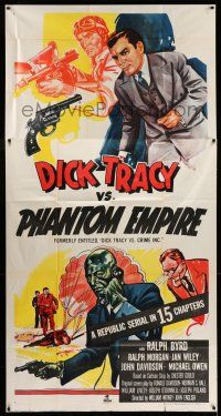 6w484 DICK TRACY VS. CRIME INC. 3sh R52 cool art of detective Ralph Byrd vs the Phantom Empire!
