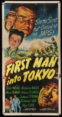 6w498 FIRST YANK INTO TOKYO 3sh '45 Tom Neal & Barbara Hale in most daring mission ever devised!