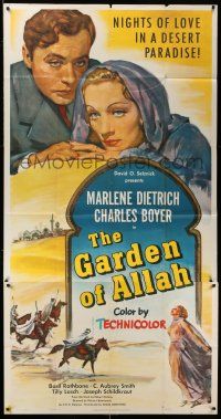 6w508 GARDEN OF ALLAH 3sh R49 art of Marlene Dietrich, Charles Boyer, nights of love in paradise!
