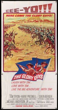 6w516 GLORY GUYS 3sh '65 Sam Peckinpah, epic Civil War battle art by Frank McCarthy!