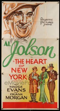 6w527 HALLELUJAH I'M A BUM 3sh R30s art of Al Jolson, Madge Evans & Morgan, The Heart of New York!