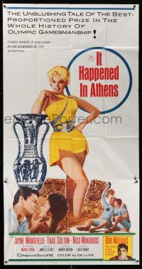 6w548 IT HAPPENED IN ATHENS 3sh '62 super sexy Jayne Mansfield rivals Helen of Troy, Olympics!