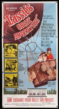 6w560 LASSIE'S GREAT ADVENTURE 3sh '63 most classic Collie dog & boy in hot air balloon!