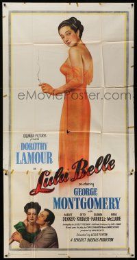 6w575 LULU BELLE 3sh '48 full-length art of sexy smoking Dorothy Lamour & with Montgomery!
