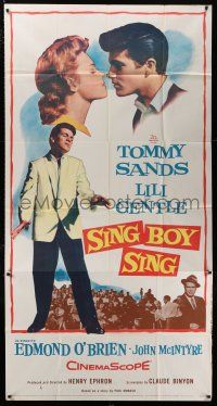 6w642 SING BOY SING 3sh '58 romantic close up of Tommy Sands & Lili Gentle, rock & roll!