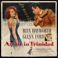 6w123 AFFAIR IN TRINIDAD 6sh '52 art of Glenn Ford about to slap sexiest Rita Hayworth!