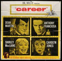 6w137 CAREER 6sh '59 Dean Martin, Shirley MacLaine, Tony Franciosa, Carolyn Jones