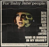 6w145 DEAD RINGER int'l 6sh '64 creepy close up of skull & Bette Davis, Who Is Buried In My Grave!