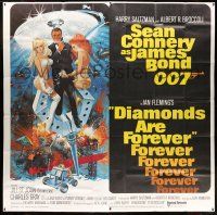 6w146 DIAMONDS ARE FOREVER int'l 6sh '71 art of Sean Connery as James Bond by Robert McGinnis!