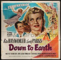 6w149 DOWN TO EARTH 6sh '46 different artwork of beautiful Rita Hayworth & Larry Parks!