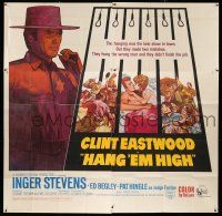 6w162 HANG 'EM HIGH 6sh '68 Clint Eastwood, they hung the wrong man, cool art by Kossin!