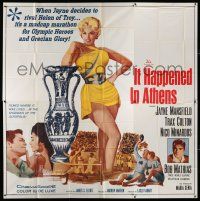 6w172 IT HAPPENED IN ATHENS 6sh '62 super sexy Jayne Mansfield rivals Helen of Troy, Olympics!