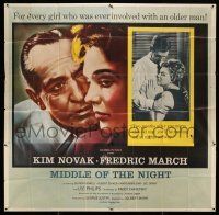 6w187 MIDDLE OF THE NIGHT 6sh '59 sexy young Kim Novak is involved with much older Fredric March!