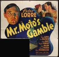 6w192 MR. MOTO'S GAMBLE INCOMPLETE 6sh '38 stone litho of Asian detective Peter Lorre, boxing!