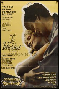 6w310 HAPPINESS Argentinean '65 Agnes Varda's Le Bonheur, romantic c/u, in SuperVision!