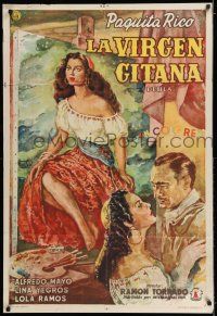 6w328 LA VIRGEN GITANA Argentinean '51 wonderful Venturi art of Paquita Rico, the Gypsy Lady!