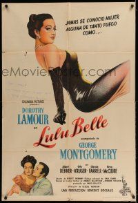 6w337 LULU BELLE Argentinean '48 full-length art of sexy Dorothy Lamour & with George Montgomery!