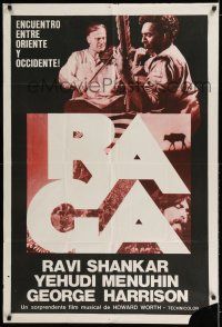 6w364 RAGA Argentinean '75 cool image of Indian sitar musician Ravi Shankar & Yehudi Manuhin!