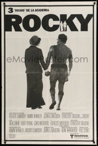 6w367 ROCKY Argentinean '77 Sylvester Stallone & Talia Shire holding hands, boxing classic!