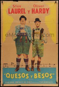 6w383 SWISS MISS Argentinean R40s great different art of Stan Laurel & Oliver Hardy, Hal Roach!