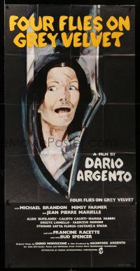 6w009 FOUR FLIES ON GREY VELVET English 3sh '73 Dario Argento's 4 Mosche di Velluto Grigio, cool!