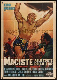 6w714 ATLAS AGAINST THE CZAR Italian 1p '64 art of Kirk Morris as Maciste by Luigi Martinati!