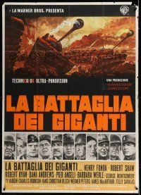 6w722 BATTLE OF THE BULGE Italian 1p '66 Henry Fonda, Robert Shaw, cool Thurston tank art!
