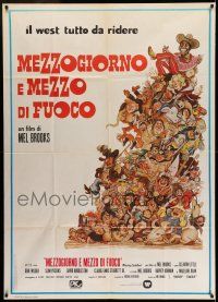 6w732 BLAZING SADDLES Italian 1p '75 classic Mel Brooks, great different art by Rick Meyerowitz!