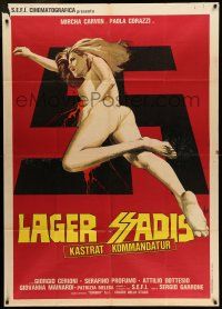 6w748 CAPTIVE WOMEN II: ORGIES OF THE DAMNED Italian 1p '76 Aller art of naked girl & swastika!