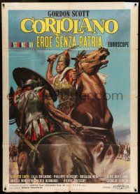 6w758 CORIOLANUS: HERO WITHOUT A COUNTRY Italian 1p '64 Averado Ciriello art of Gordon Scott!